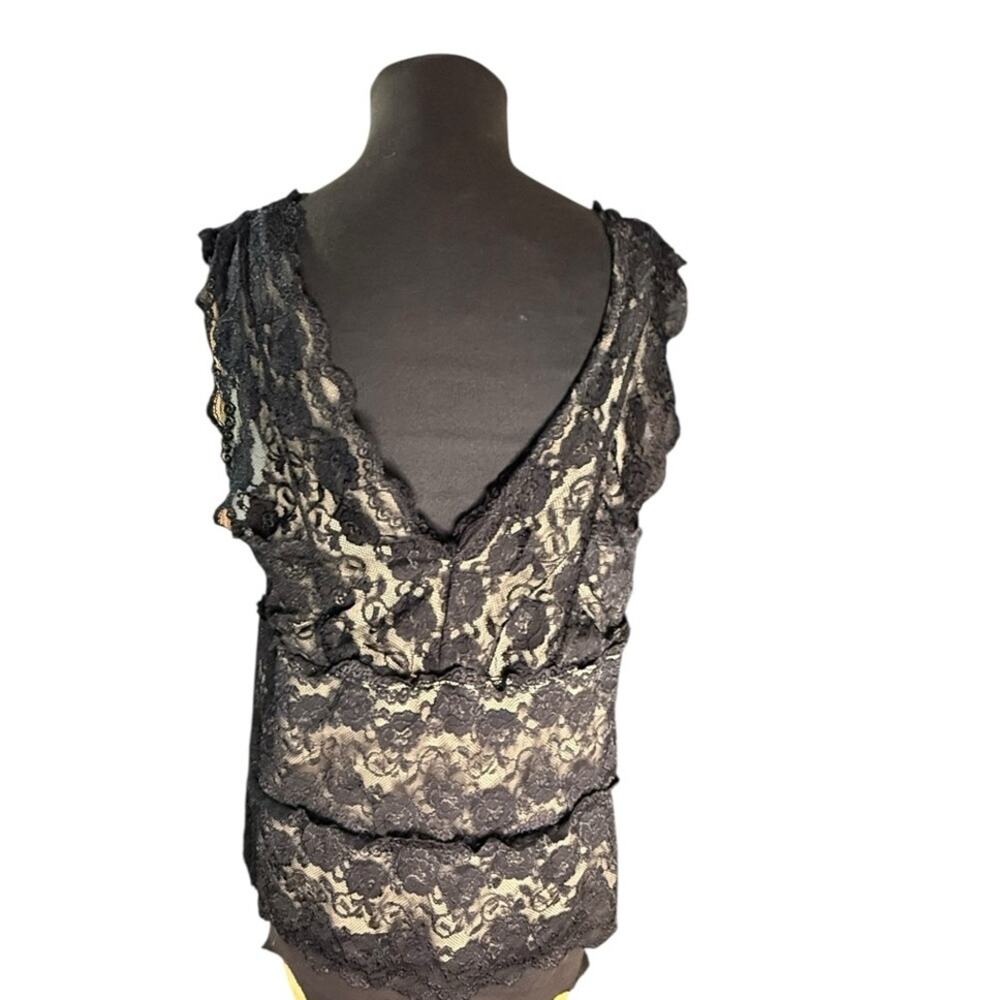 Y2K Black Lace Illusion Babydoll Whimsigoth Top Womens Size 18/20W Dark Romantic - Picture 4 of 5